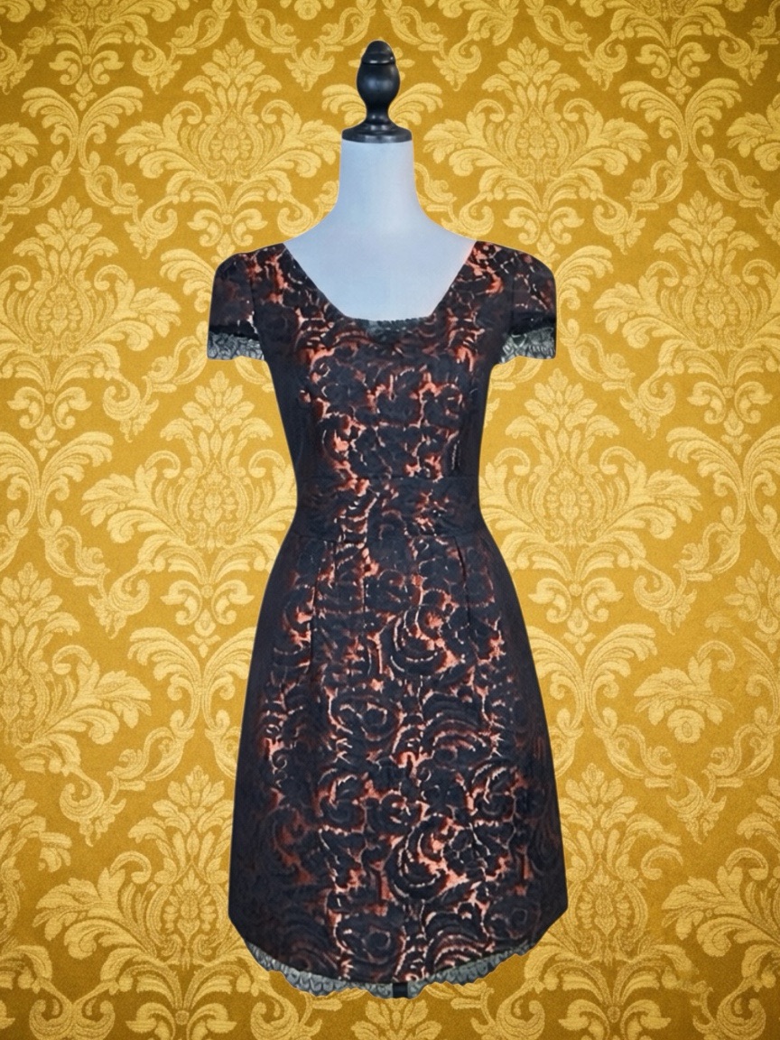 Nanette By Nanette Lepore Retro Coquette Lace Jacquard Formal Cocktail Dress 10